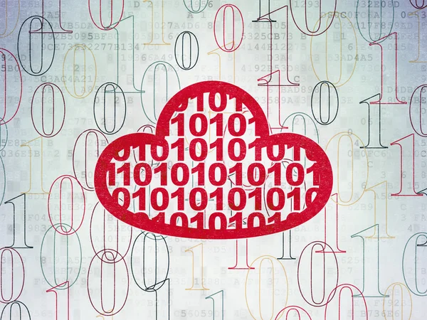 Cloud computing concept: Cloud With Code on Digital Paper background — Φωτογραφία Αρχείου