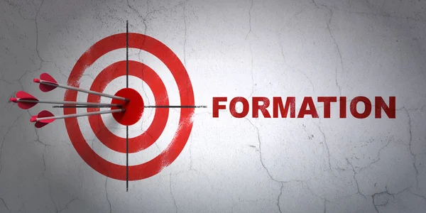 Studying concept: target and Formation on wall background — Stok fotoğraf