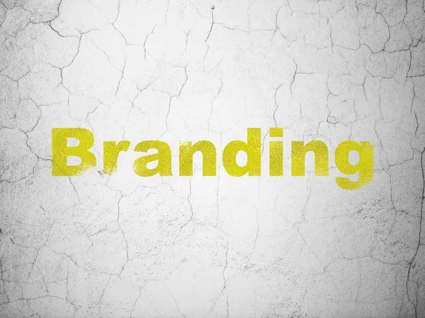 Conceito de publicidade: Branding no fundo da parede — Fotografia de Stock