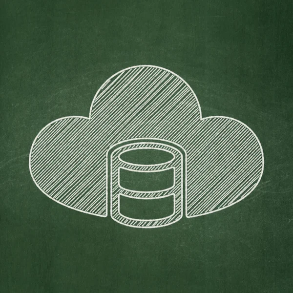 Database concept: Database With Cloud on chalkboard background — Zdjęcie stockowe