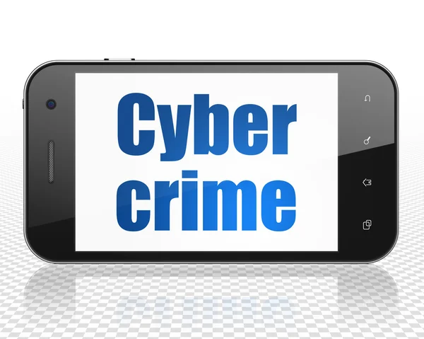 Privacy concept: smartphone met Cyber Crime tentoongesteld — Stockfoto