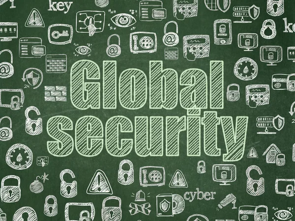 Conceito de privacidade: Global Security on School board background — Fotografia de Stock