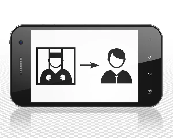 Law concept: Smartphone with Criminal Freed on display — Stock Photo, Image