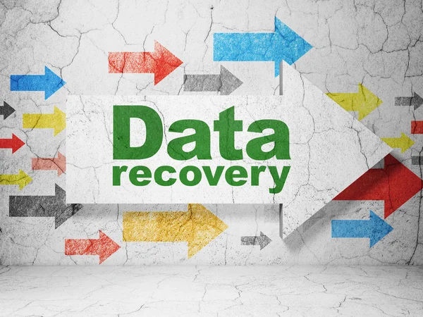 Information concept: arrow with Data Recovery on grunge wall background — Stock Photo, Image