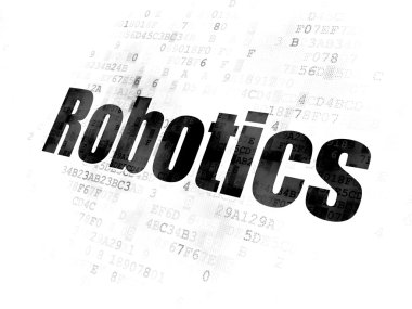 Bilim kavramı: Robotik dijital arka plan üzerinde