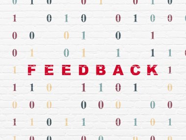 İş konsepti: Duvar arkaplanındaki geri bildirim