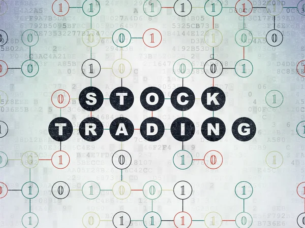 Business concept: Stock Trading on Digital Data Paper background — Stock Photo, Image