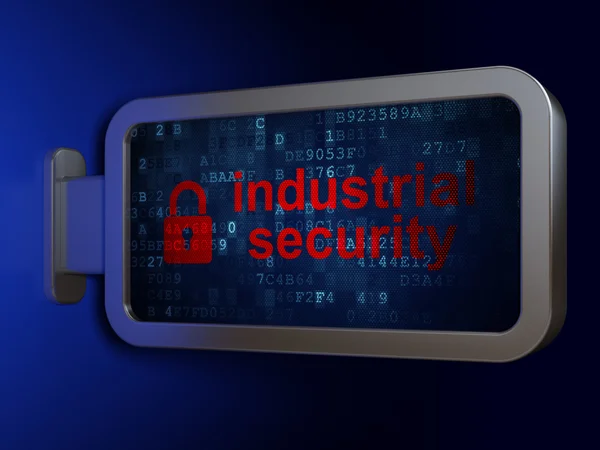 Safety concept: Industrial Security and Closed Padlock on billboard background — Stock Photo, Image