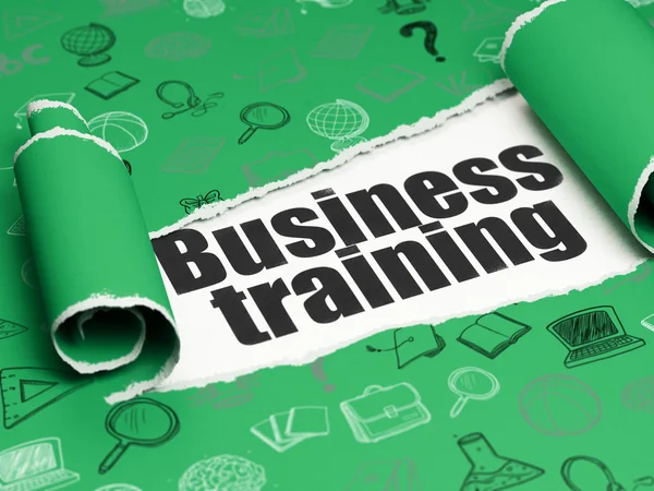 Education concept: black text Business Training under the piece of  torn paper — Stock Photo, Image