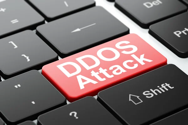 Datenschutzkonzept: DOS-Angriff auf Computer-Tastatur — Stockfoto