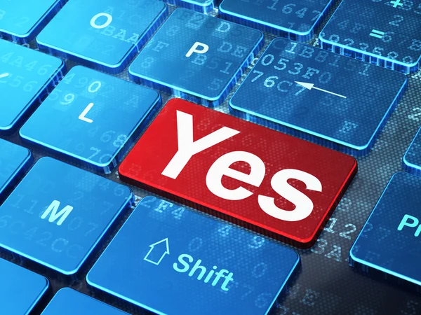 Finance concept: Yes on computer keyboard background