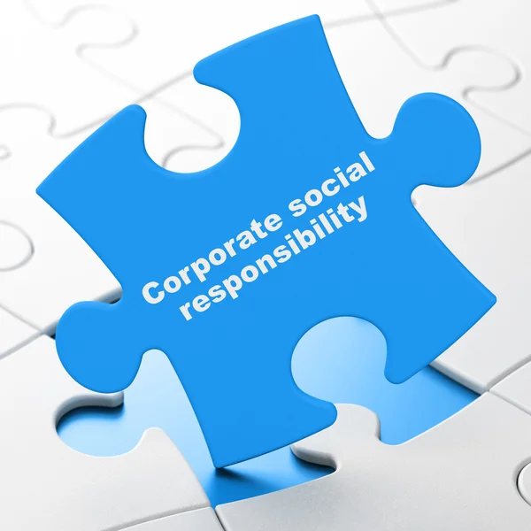 Concept d'entreprise : Responsabilité sociale des entreprises sur fond de puzzle — Photo