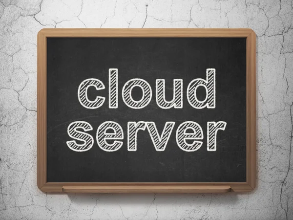 Έννοια της τεχνολογίας σύννεφο: Cloud Server σε φόντο μαυροπίνακα — Φωτογραφία Αρχείου