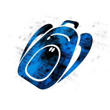 Eğitim kavramı: dijital arka plan üzerinde sırt çantası