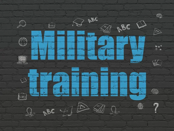 Concept d'apprentissage : Entraînement militaire sur fond de mur — Photo