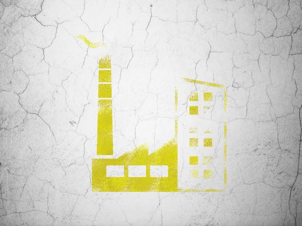 Industrin koncept: industrin byggnad på väggen bakgrund — Stockfoto