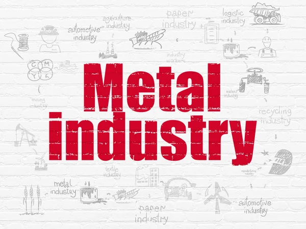 Herstellungskonzept: Metallindustrie auf Wandhintergrund — Stockfoto