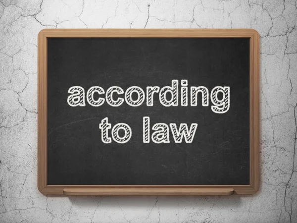 Law concept: According To Law on chalkboard background — Stock Photo, Image