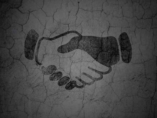 Political concept: Handshake on grunge wall background — Stock Photo, Image