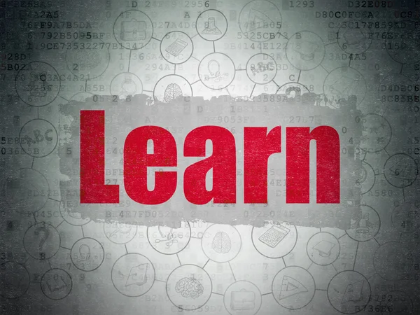 Concepto de aprendizaje: Aprende sobre el fondo del documento de datos digitales — Foto de Stock
