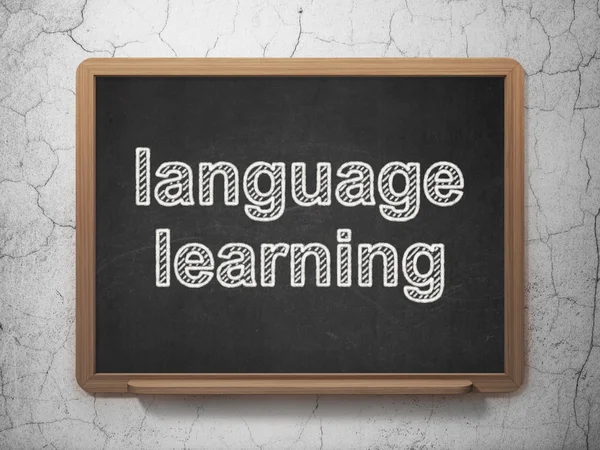 Learning concept: Language Learning on chalkboard background — Stock Photo, Image