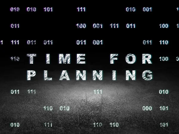 Tijdlijn concept: tijd voor Planning in de donkere kamer grunge — Stockfoto