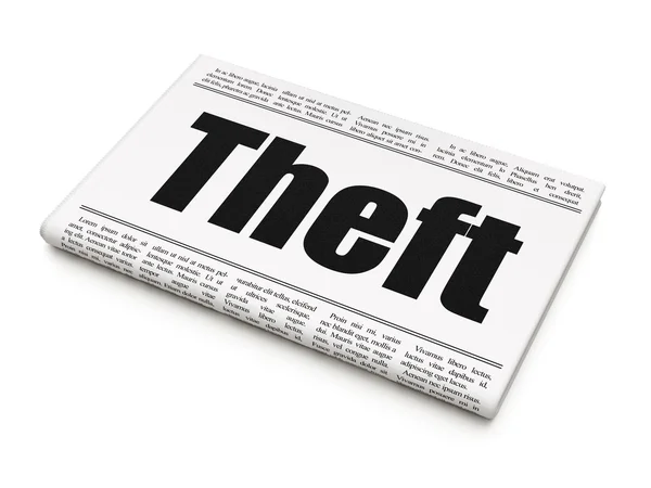 Safety concept: newspaper headline Theft — Stock Photo, Image