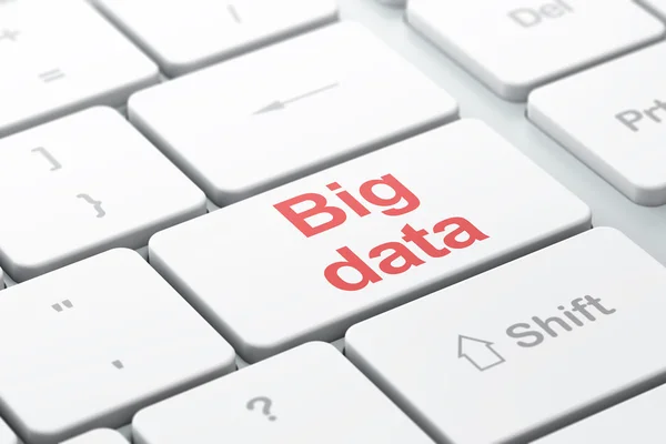 Pojęcie danych: Big danych na komputerze klawiatura tło — Zdjęcie stockowe