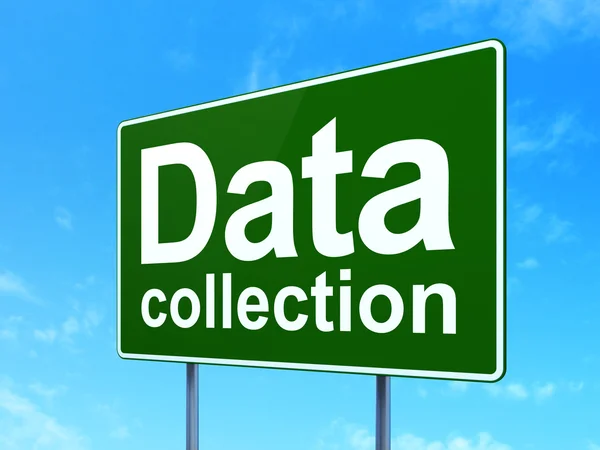 Information concept: Data Collection on road sign background — Stock Photo, Image