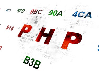 Programming concept: Php on Digital background