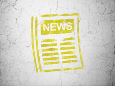 Haber kavramı: duvar arka plan üzerinde gazete