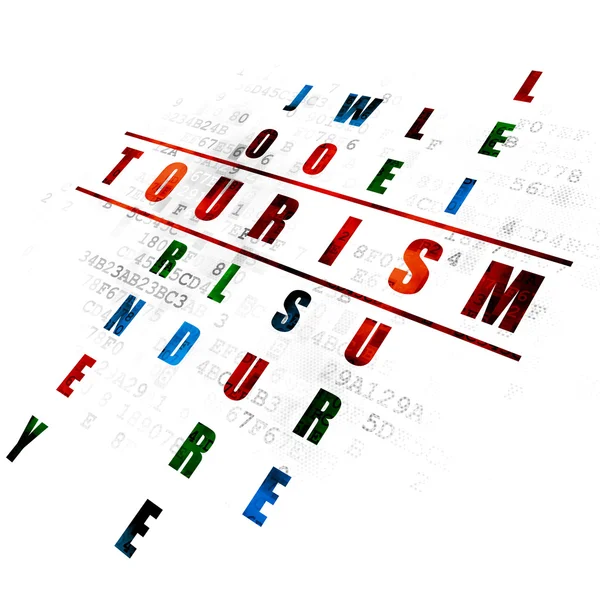 Utazási koncepció: keresztrejtvény turizmusa — Stock Fotó