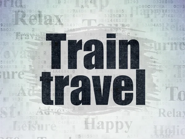 Conceito de turismo: Train Travel on Digital Data Paper background — Fotografia de Stock