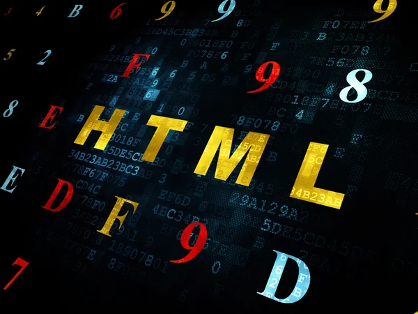 Concept logiciel : Html sur fond numérique — Photo