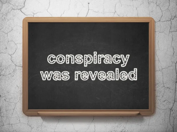 Politics concept: Conspiracy Was Revealed on chalkboard background — Stock fotografie