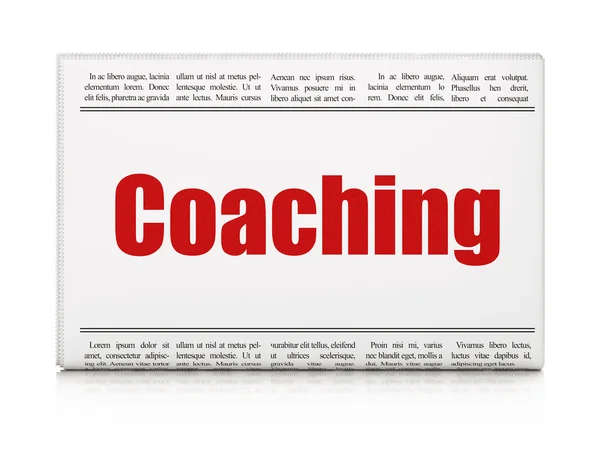 Learning concept: newspaper headline Coaching — Stock Photo, Image