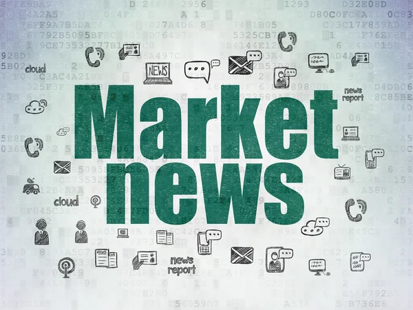 News concept: Market News on Digital Data Paper background — Stock Photo, Image