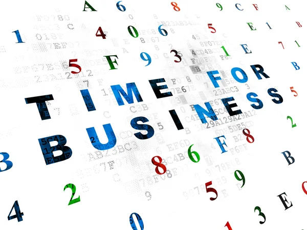 Concepto de línea de tiempo: Tiempo para negocios sobre fondo digital —  Fotos de Stock