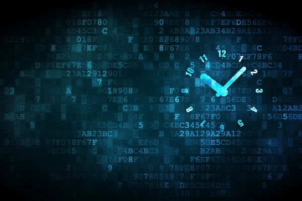 Timeline concept: Clock on digital background — Stock Photo, Image