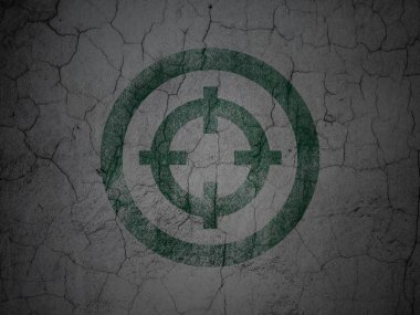 Finance concept: Target on grunge wall background