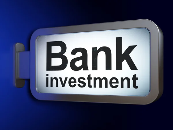 銀行の概念: ビルボードの背景に銀行投資 — ストック写真