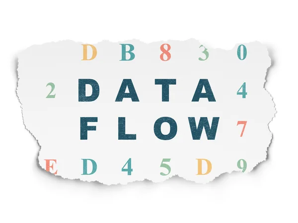 Concetto di dati: flusso di dati su sfondo carta strappata — Foto Stock