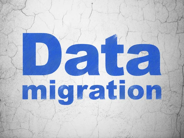 Concepto de datos: migración de datos en el fondo de la pared — Foto de Stock