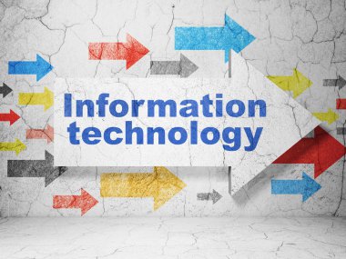 Data concept: arrow with Information Technology on grunge wall background