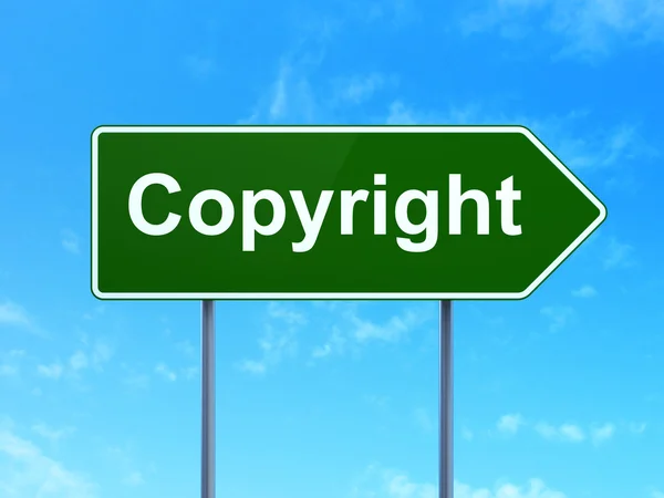 法律概念： 版权道路标志背景 — 图库照片