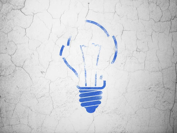 Business concept: Light Bulb on wall background — Stock Photo, Image