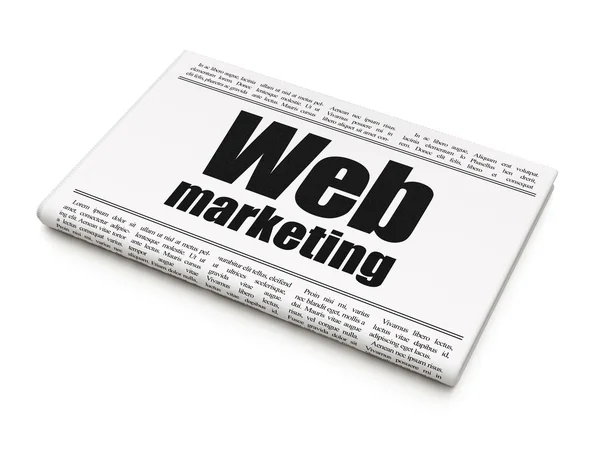 Concepto de diseño web: titular del periódico Web Marketing — Foto de Stock