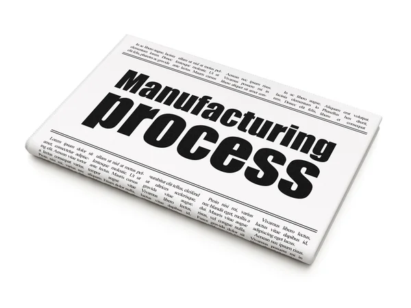 Industry concept: newspaper headline Manufacturing Process — Stock fotografie