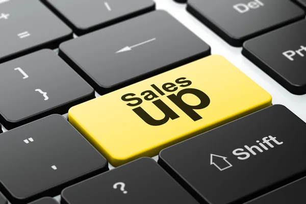 Marketing concept: Sales Up on computer keyboard background — Stock Photo, Image