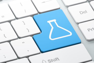 Bilim kavramı: bilgisayar klavye arka plan üzerinde Flask